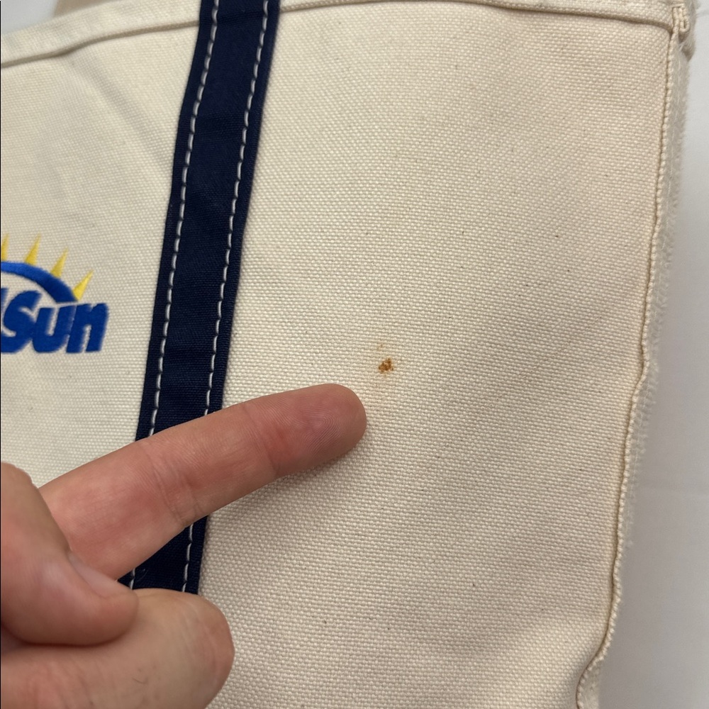 LL Bean Boat Tote with a company logo called medsun has a small spot (see photo) - Picture 3 of 10